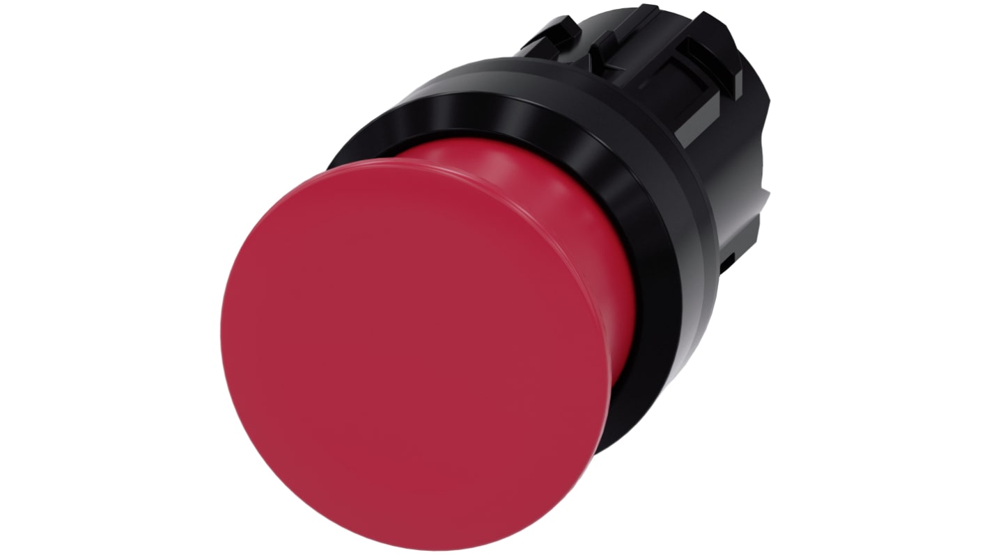 Siemens attuatore pulsante instabile SIRIUS ACT, rotondo 22 mm, rosso, contatto momentaneo, IP66/IP67/IP69K, montaggio snap-on.