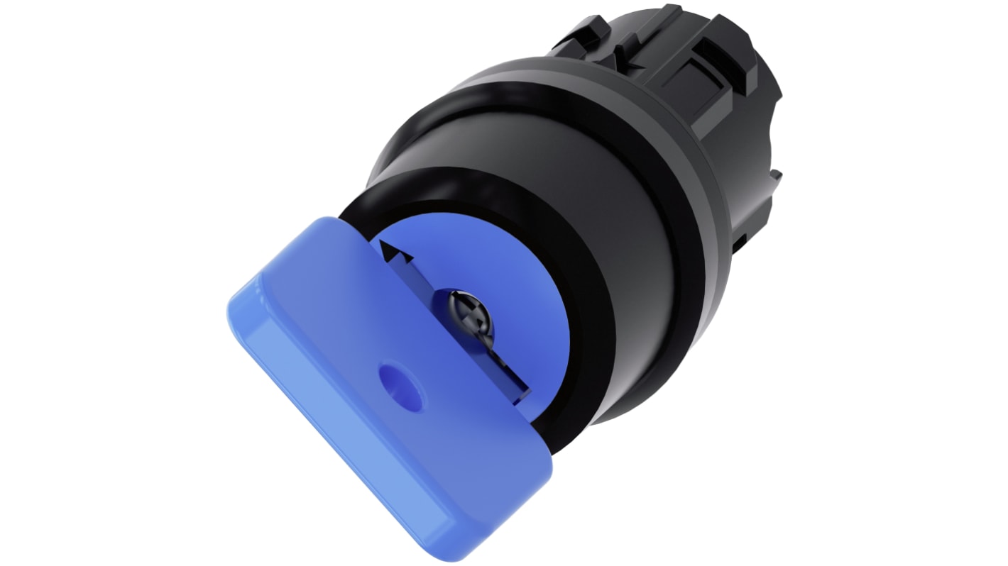 Testa selettore Siemens SIRIUS ACT, 2 posizioni, diametro foro 22 mm, protezione IP66/IP67/IP69K, attivazione stabile.