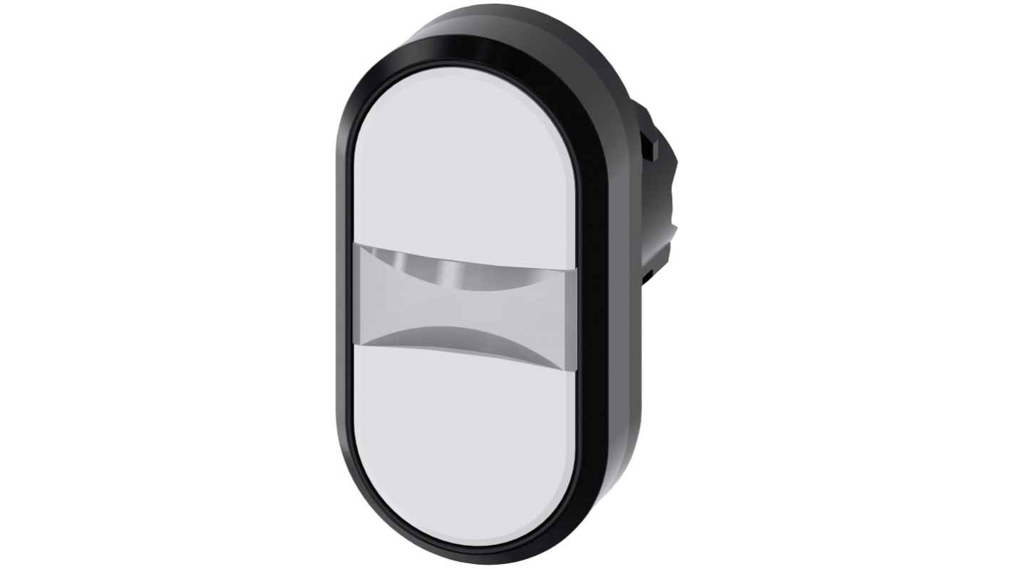 Pulsante instabile Siemens SIRIUS ACT, rotondo, 22 mm, bianco, protezione IP66/IP67/IP69K, montaggio snap-on.