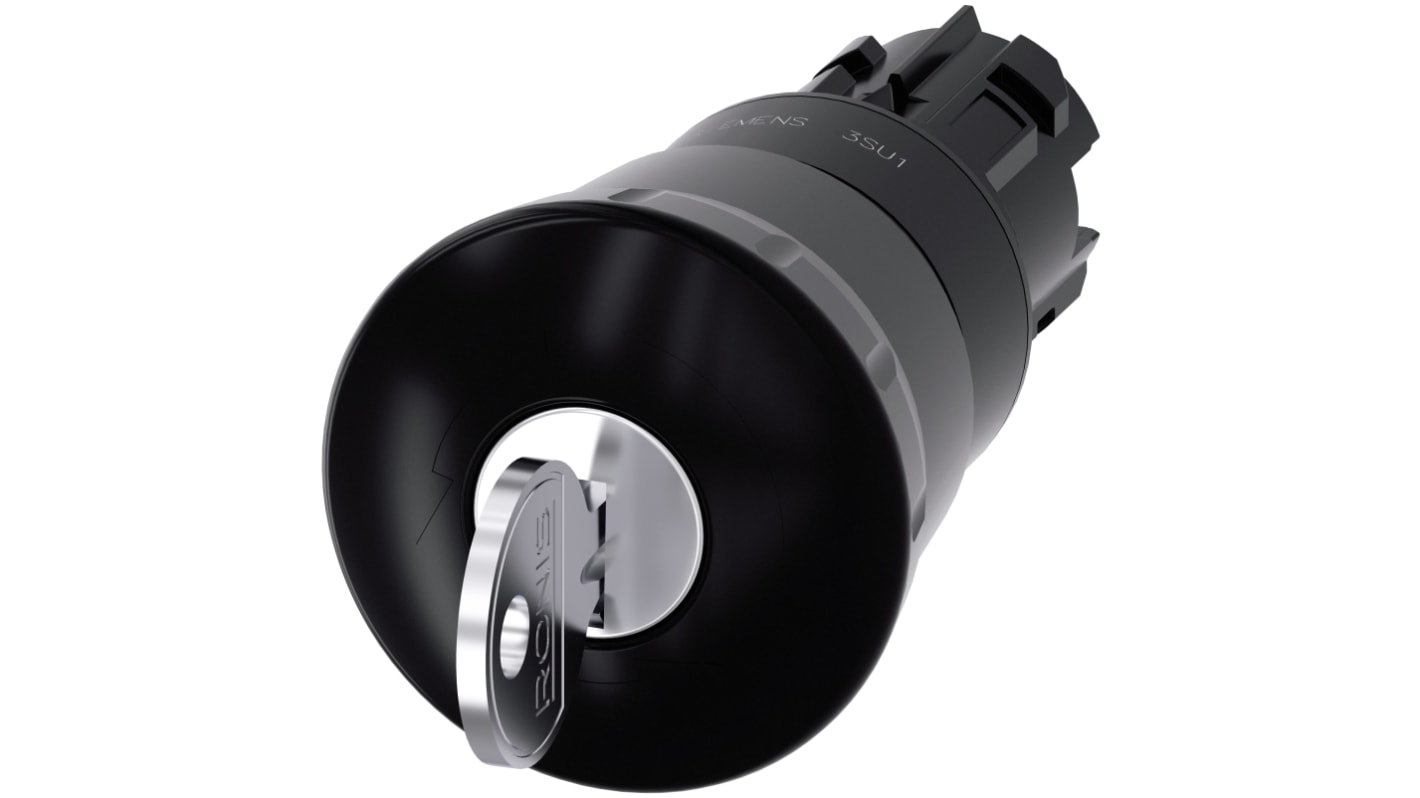 Siemens attuatore pulsante SIRIUS ACT rotondo, diametro 40mm, montaggio snap-on, protezione IP66/IP67/IP69K, adatto per ambienti industriali.