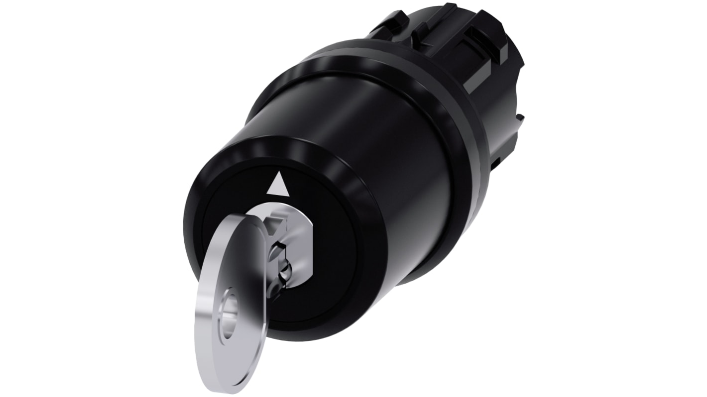 Testa selettore Siemens SIRIUS ACT, 3 posizioni, diametro foro 22mm, protezione IP66/IP67/IP69, installazione snap-on.