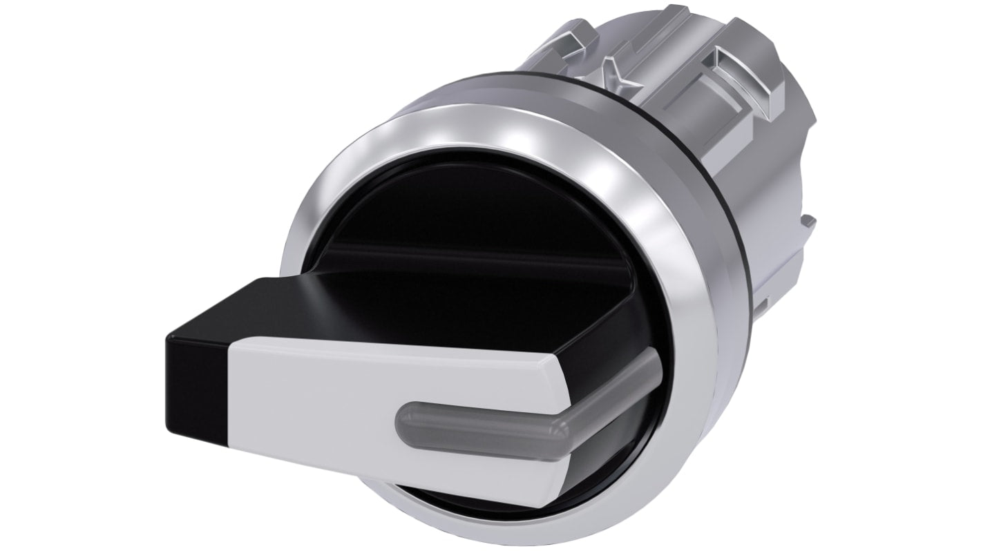 Selettore illuminato Siemens SIRIUS ACT, tre posizioni, diametro foro 22mm, installazione snap-on, grado di protezione IP66/IP67/IP69K.