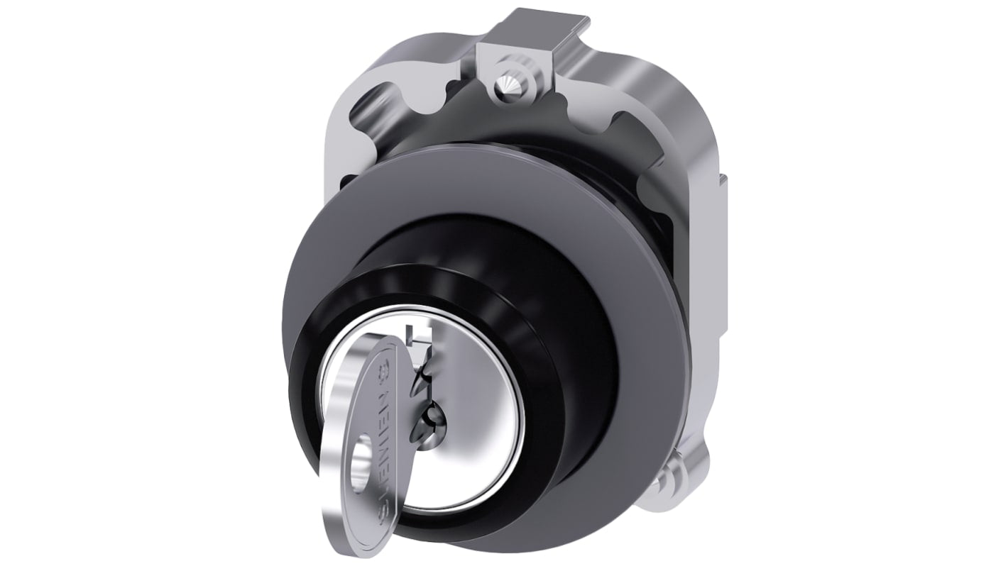 Testa selettore Siemens SIRIUS ACT, 3 posizioni, diametro foro 30mm, attivazione momentanea, protezione IP66/IP67/IP69.