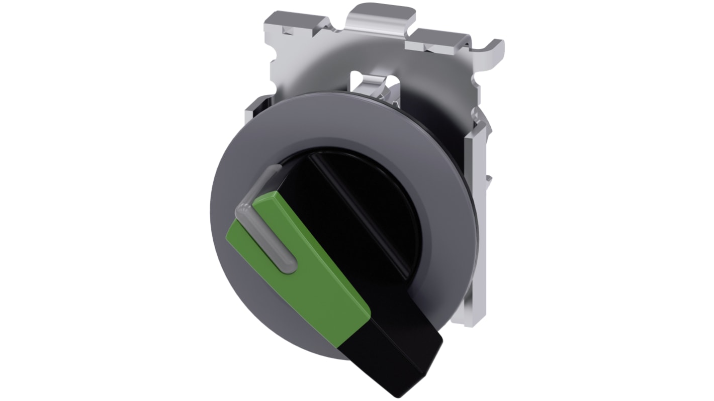 Selettore Siemens SIRIUS ACT, 2 posizioni, diametro foro 30mm, illuminato, grado di protezione IP66/IP67/IP69K. Montaggio snap-on.