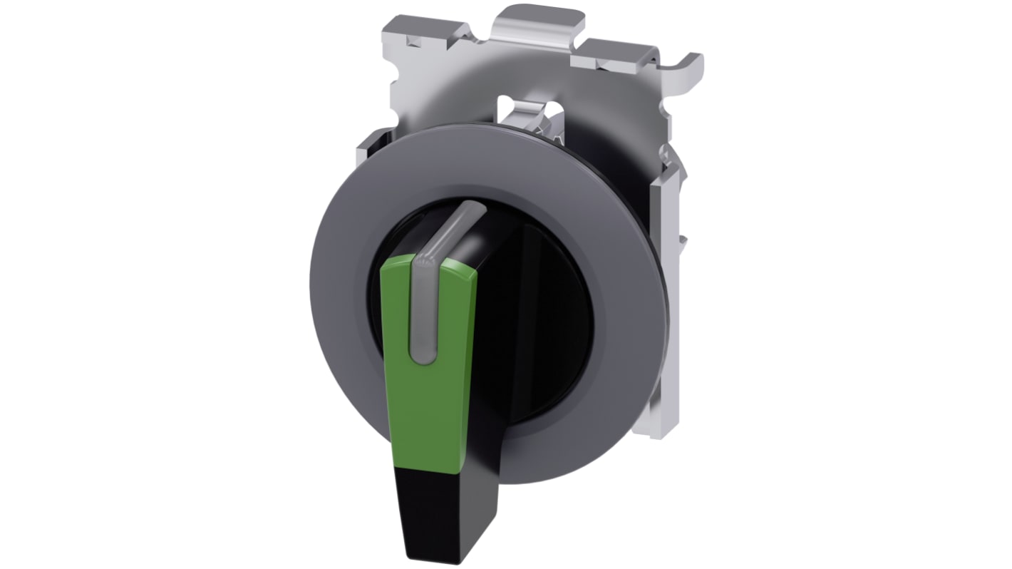 Selettore Siemens SIRIUS ACT, 3 posizioni, diametro foro 30mm, attivazione momentanea, illuminato, IP66/IP67/IP69K.