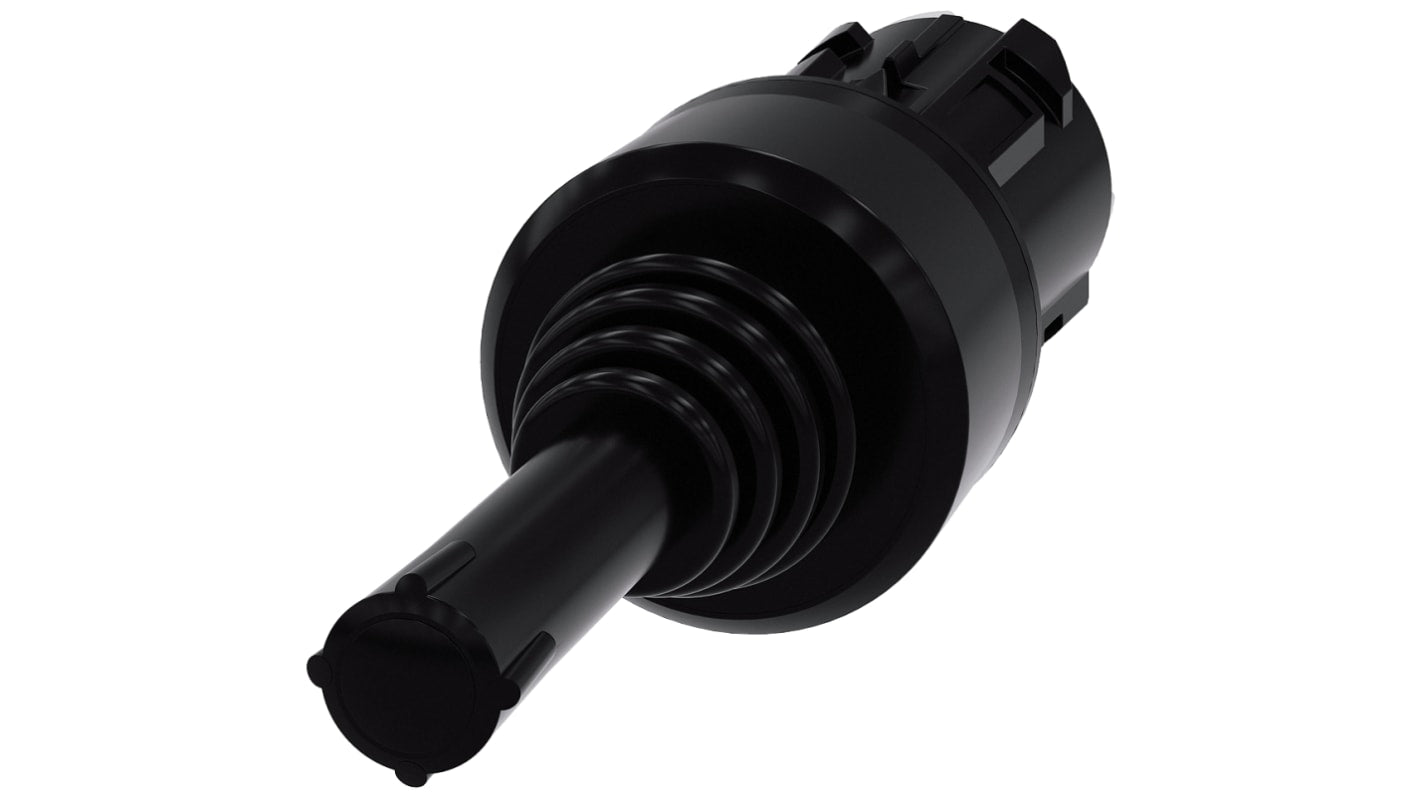 Interruttore joystick Siemens SIRIUS ACT, IP65/IP67, robusto in metallo e plastica, montaggio snap-on, adatto per ambienti industriali.