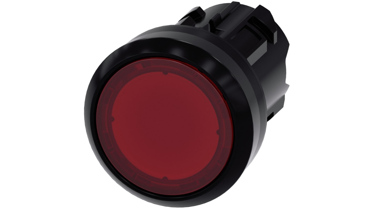 Spia luminosa rossa Siemens SIRIUS ACT, diametro foro 22 mm, protezione IP66/IP67/IP69K, installazione snap-on.