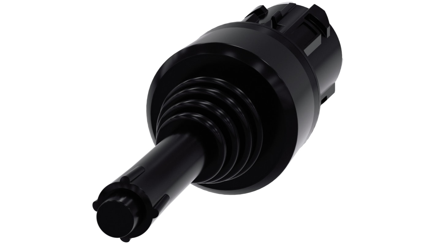 Interruttore joystick Siemens SIRIUS ACT, IP65/IP67, robusto in metallo e plastica, montaggio snap-on, adatto per ambienti industriali.