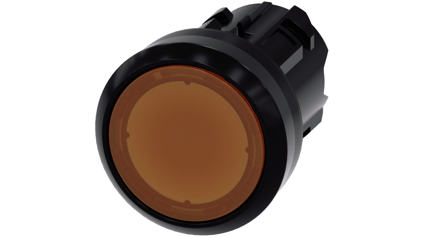 Siemens attuatore pulsante instabile SIRIUS ACT, diametro foro 22mm, colore ambra, protezione IP66/IP67/IP69K, montaggio snap-on.