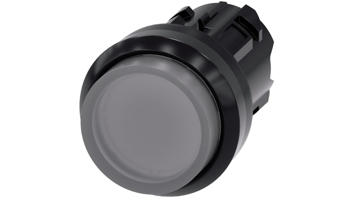 Attuatore pulsante Siemens SIRIUS ACT, tipo instabile, diametro 22mm, trasparente, protezione IP66/IP67/IP69K, montaggio snap-on.