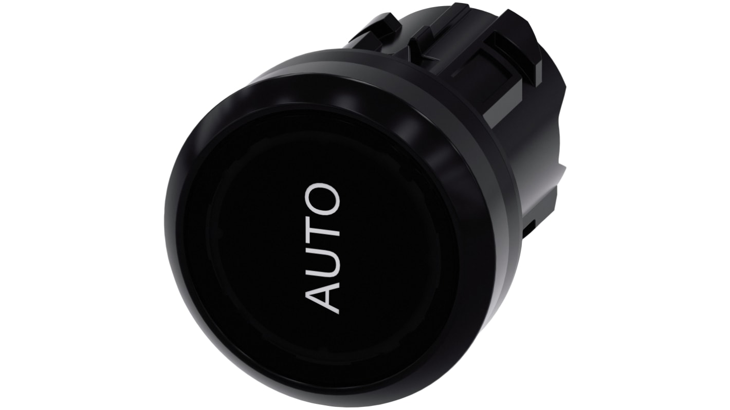 Attuatore pulsante instabile Siemens SIRIUS ACT, diametro foro 22 mm, colore nero, protezione IP66/IP67/IP69K, montaggio snap-on.