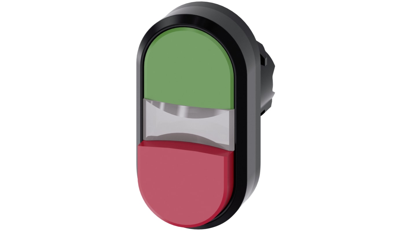 Attuatore pulsante instabile Siemens SIRIUS ACT, diametro foro 22 mm, design ovale, protezione IP66/IP67/IP69K, montaggio snap-on.