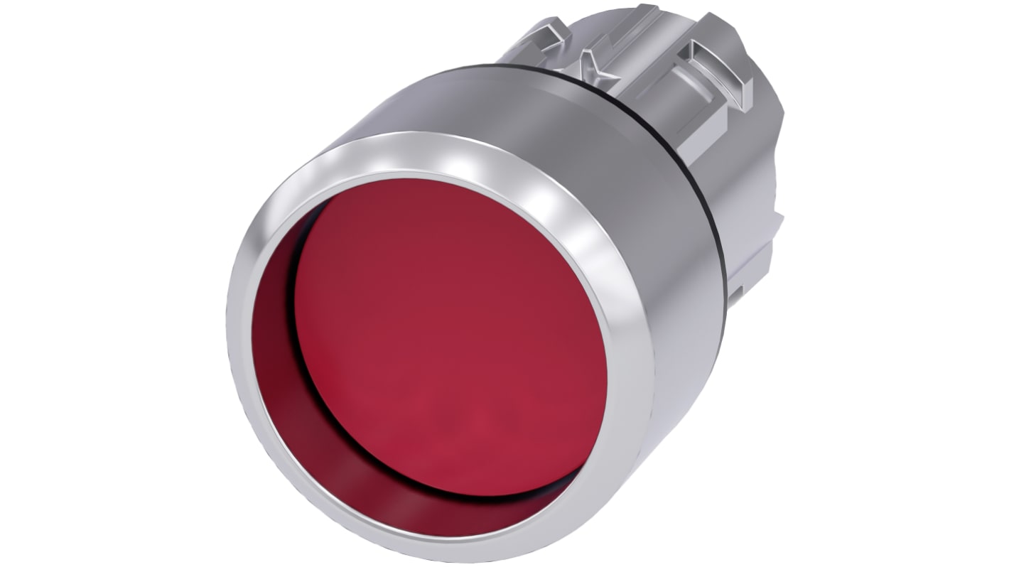 Siemens attuatore pulsante instabile SIRIUS ACT, rosso, diametro 22 mm, protezione IP66/IP67/IP69K, montaggio snap-on.