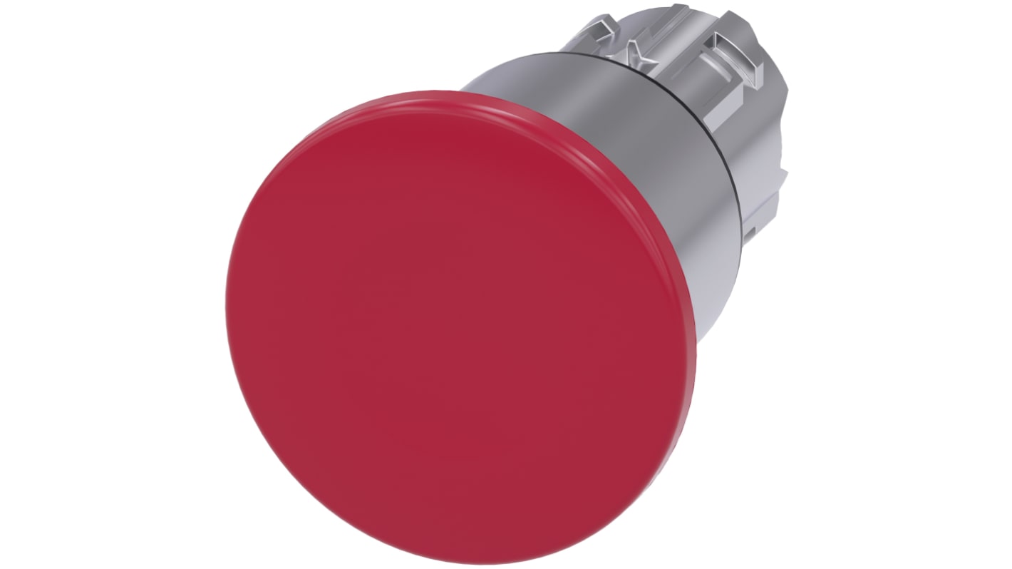 Siemens attuatore pulsante rotondo SIRIUS ACT, diametro 40mm, rosso, montaggio snap-on, protezione IP66/IP67/IP69K.