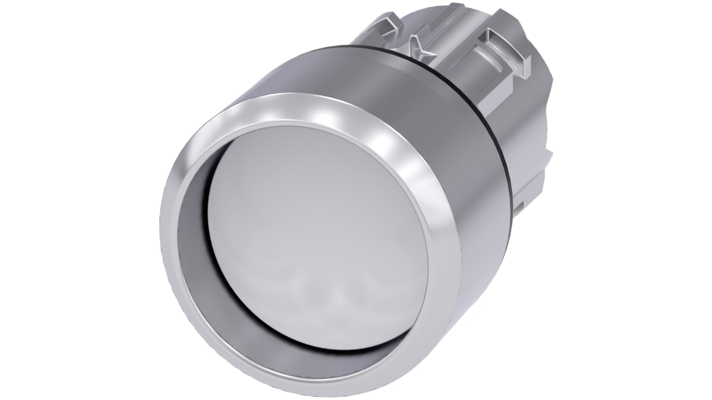 Attuatore pulsante Siemens SIRIUS ACT, tipo instabile, diametro 22mm, bianco, protezione IP66/IP67/IP69K, montaggio snap-on.