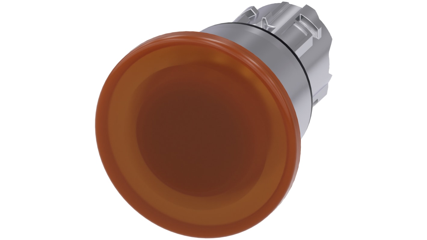 Siemens attuatore pulsante SIRIUS ACT, rotondo, diametro 40mm, colore ambra, protezione IP66/IP67/IP69K, installazione semplice.