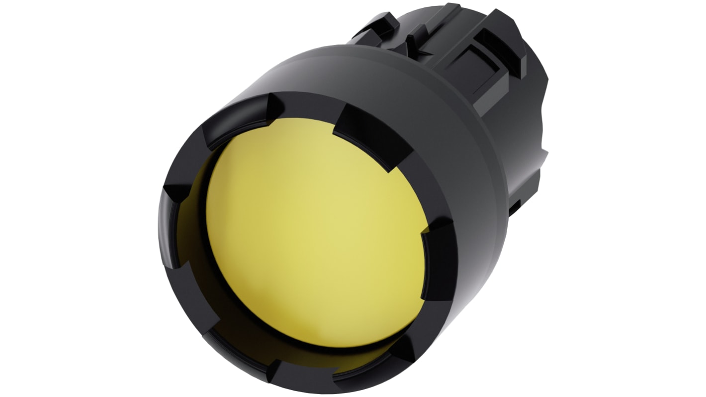 Attuatore pulsante instabile Siemens SIRIUS ACT, diametro 22mm, giallo, IP66/IP67/IP69K, montaggio snap-on.