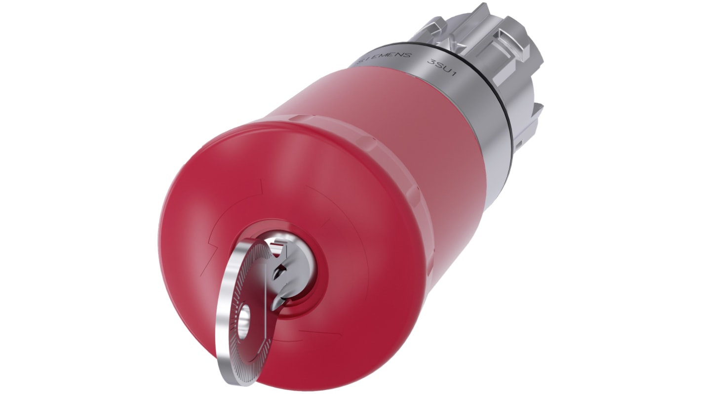 Pulsante di arresto di emergenza Siemens, montaggio a pannello, diametro foro 22mm, protezione IP66/IP67/IP69, attuazione a pulsante.