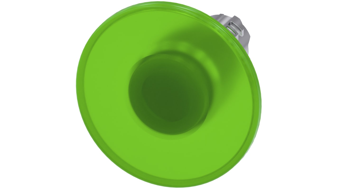 Attuatore pulsante Siemens SIRIUS ACT verde, diametro 60mm, installazione snap-on, protezione IP66/IP67/IP69K.