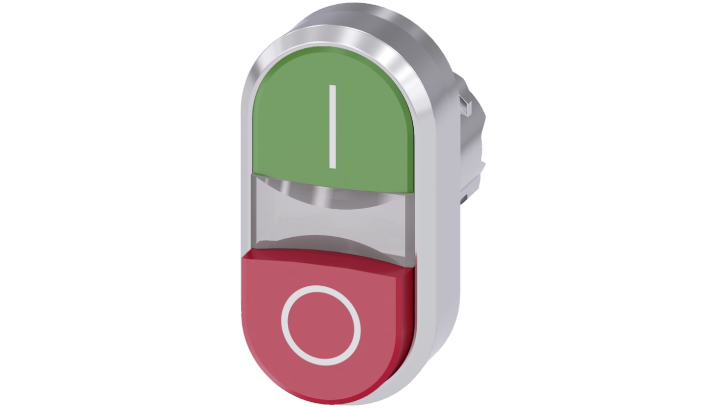 Attuatore pulsante instabile Siemens SIRIUS ACT, diametro foro 22mm, design ovale, protezione IP66/IP67/IP69K, montaggio snap-on.