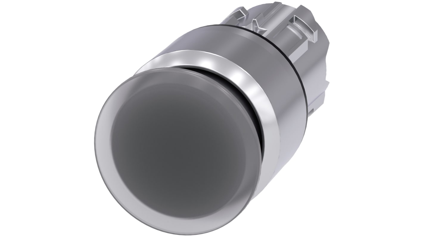 Attuatore pulsante Siemens SIRIUS ACT, rotondo, trasparente, diametro 30mm, montaggio snap-on, protezione IP66/IP67/IP69K.