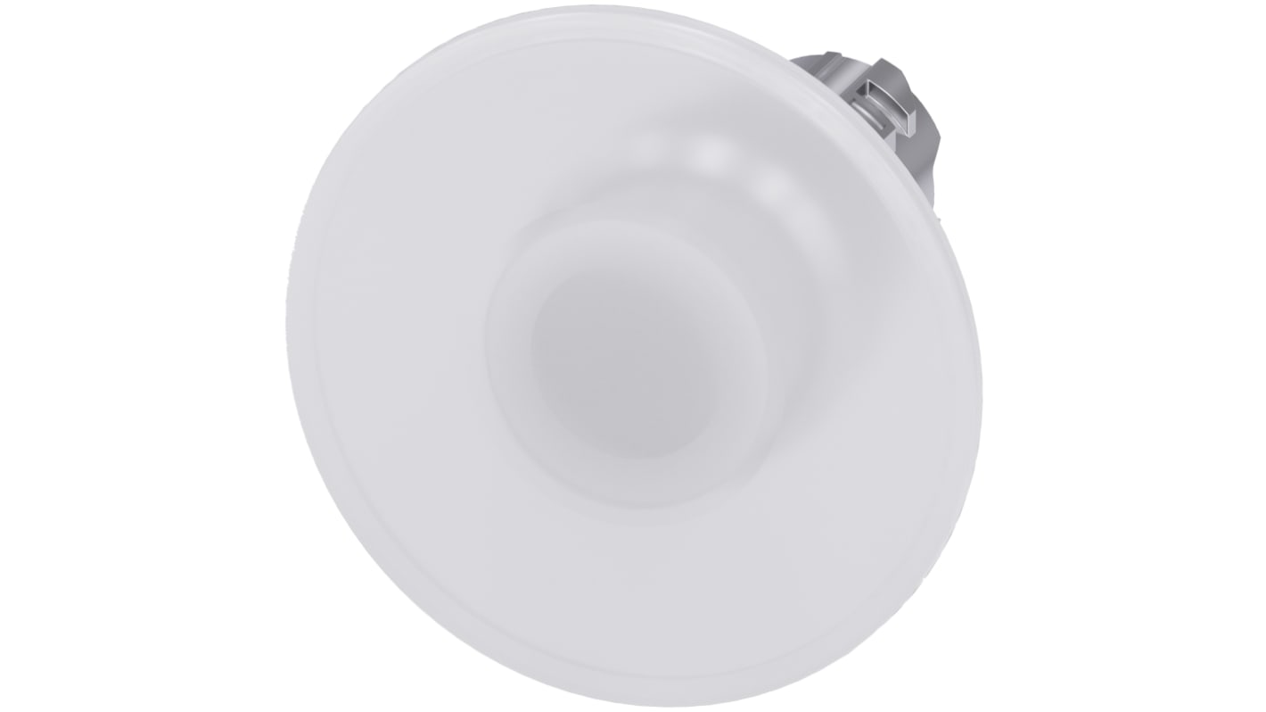 Attuatore pulsante instabile Siemens SIRIUS ACT, diametro 22mm, bianco, IP66/IP67/IP69K, installazione snap-on.