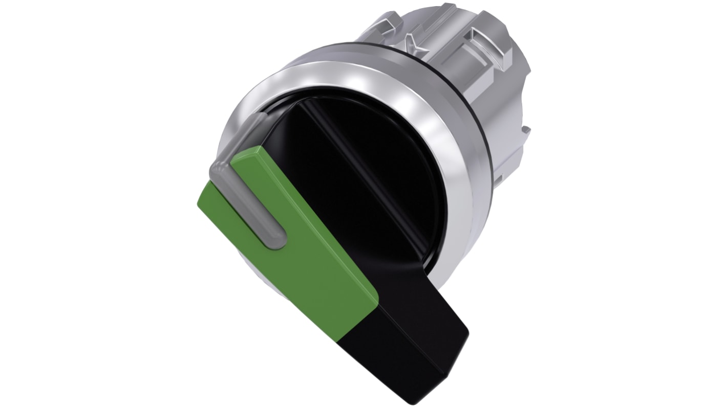 Selettore Siemens SIRIUS ACT, 2 posizioni, diametro 22mm, illuminato, montaggio senza attrezzi, grado di protezione IP66/IP67/IP69K.
