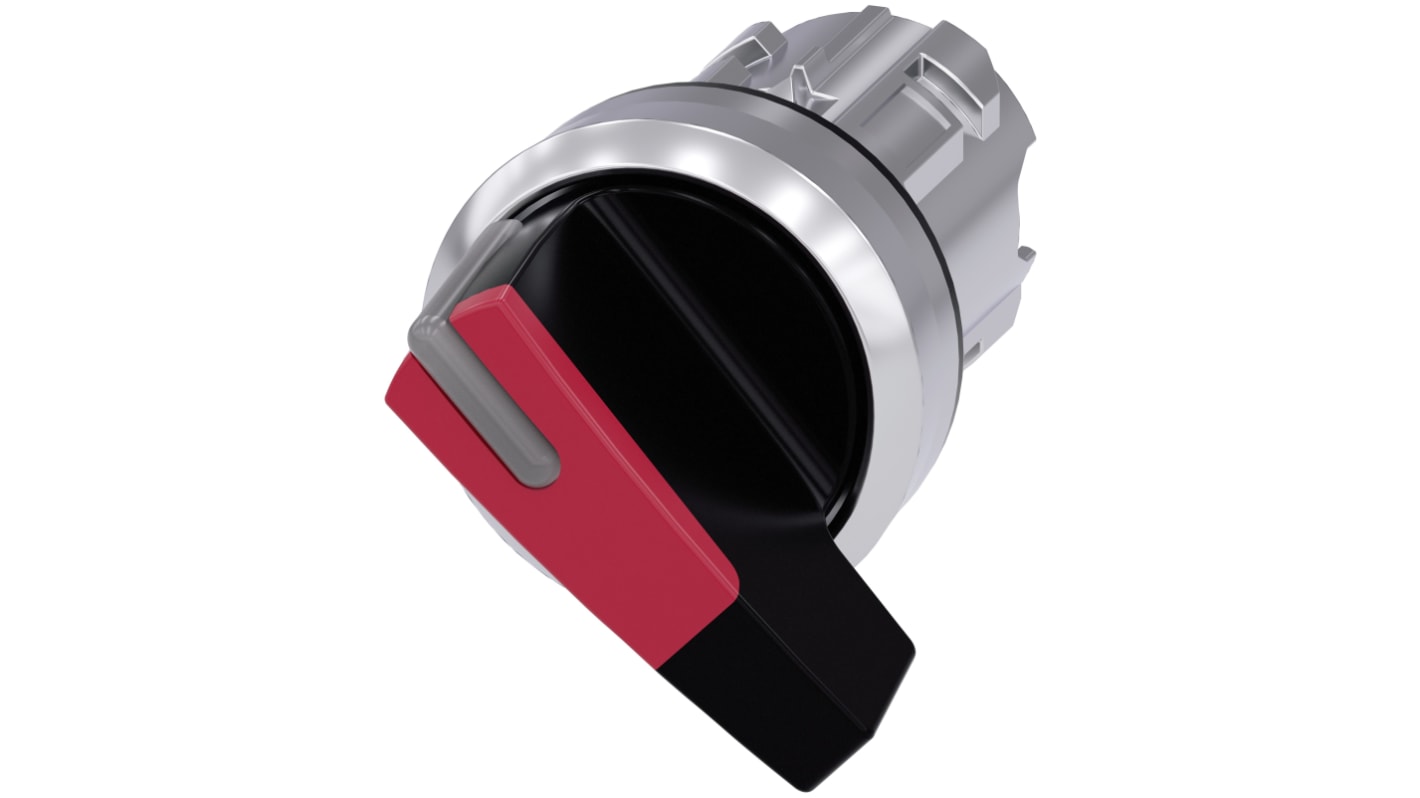 Selettore Siemens SIRIUS ACT, 2 posizioni, diametro foro 22mm, illuminato, montaggio snap-on, protezione IP66/IP67/IP69K.