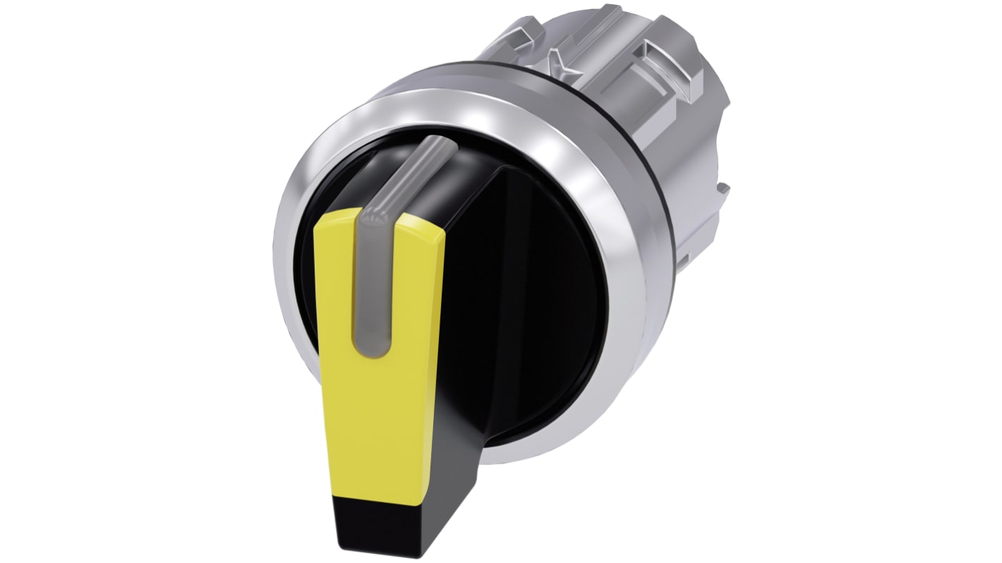 Selettore Siemens SIRIUS ACT, 3 posizioni, Ø 22mm, illuminato, grado di protezione IP66/IP67/IP69K, montaggio senza attrezzi.