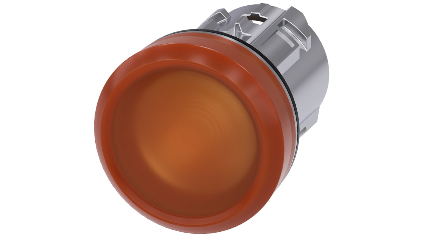 Spia luminosa Siemens SIRIUS ACT 22mm Ambra IP66/67/69K - 3SU1051-6AA00-0AA0. Design robusto per ambienti industriali.