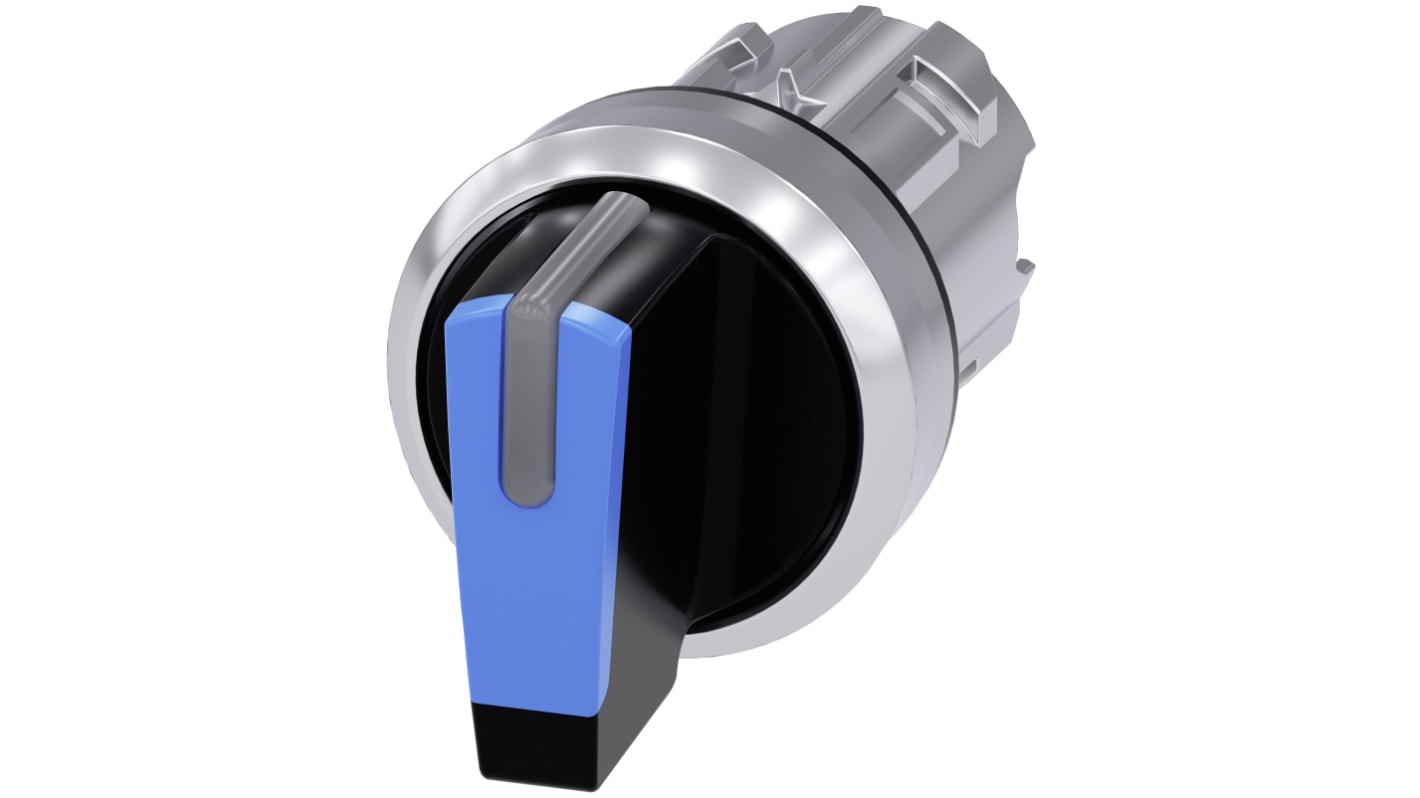 Selettore SIRIUS ACT Siemens, 3 posizioni, diametro foro 22 mm, attivazione momentanea, grado di protezione IP66/IP67/IP69K.