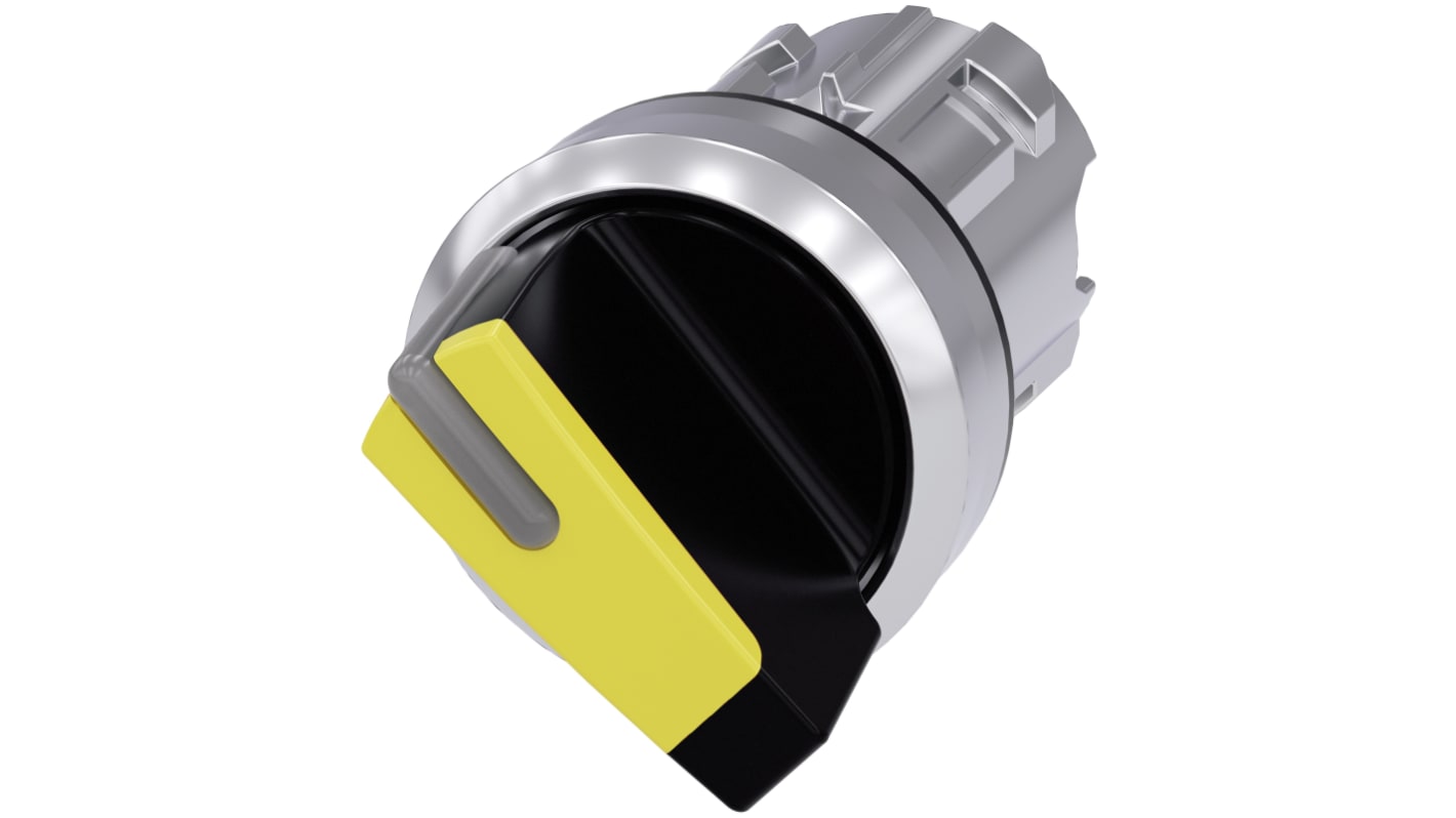 Selettore SIRIUS ACT Siemens 2 posizioni, rotondo, giallo, diametro 22 mm, montaggio snap-on, grado di protezione IP66/IP67/IP69K.