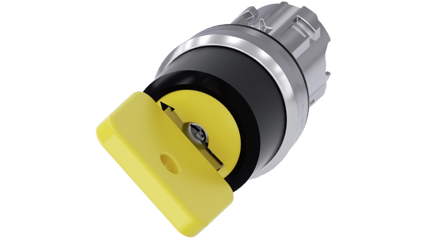 Testa selettore Siemens SIRIUS ACT, 2 posizioni, diametro 22 mm, attivazione momentanea, protezione IP66/IP67/IP69K.