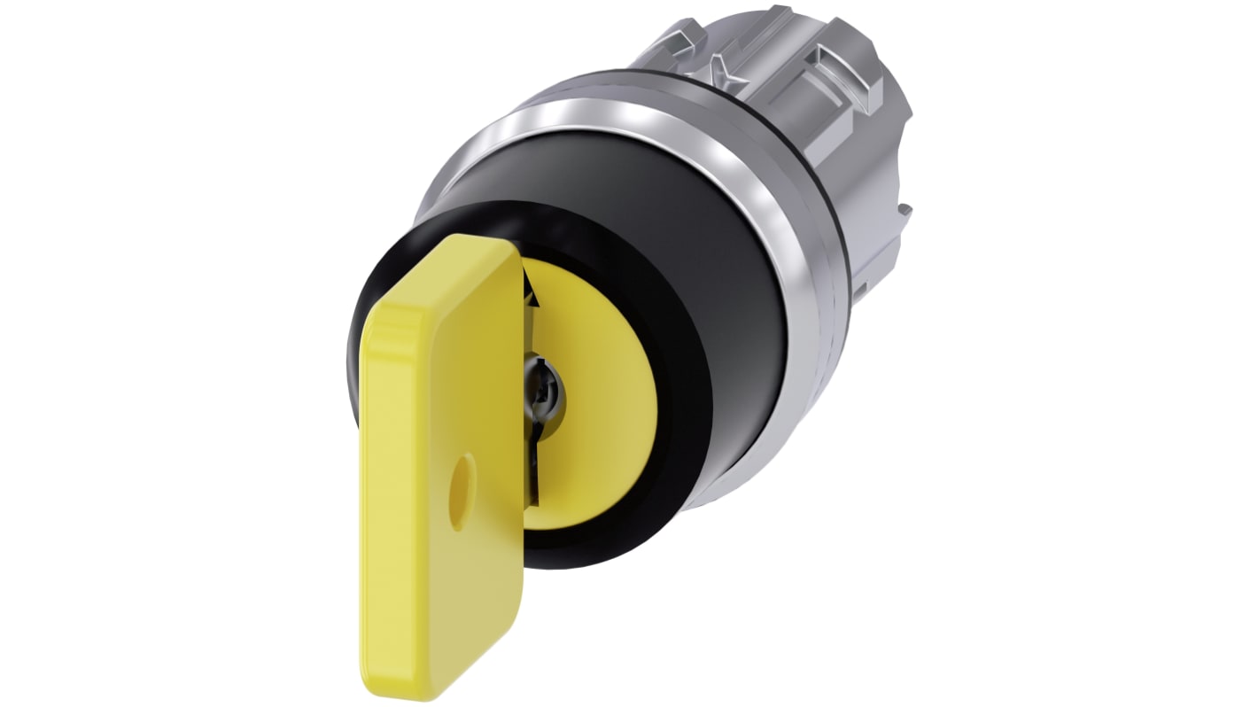 Testa selettore Siemens SIRIUS ACT, 3 posizioni, diametro foro 22 mm, attivazione momentanea, protezione IP66/IP67/IP69.