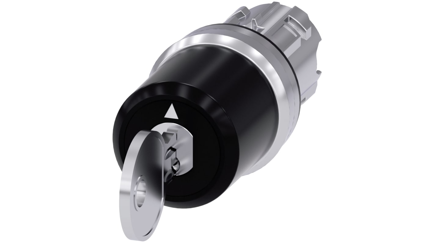 Testa selettore Siemens SIRIUS ACT, 3 posizioni, diametro 22 mm, protezione IP54, attivazione stabile, montaggio senza attrezzi.