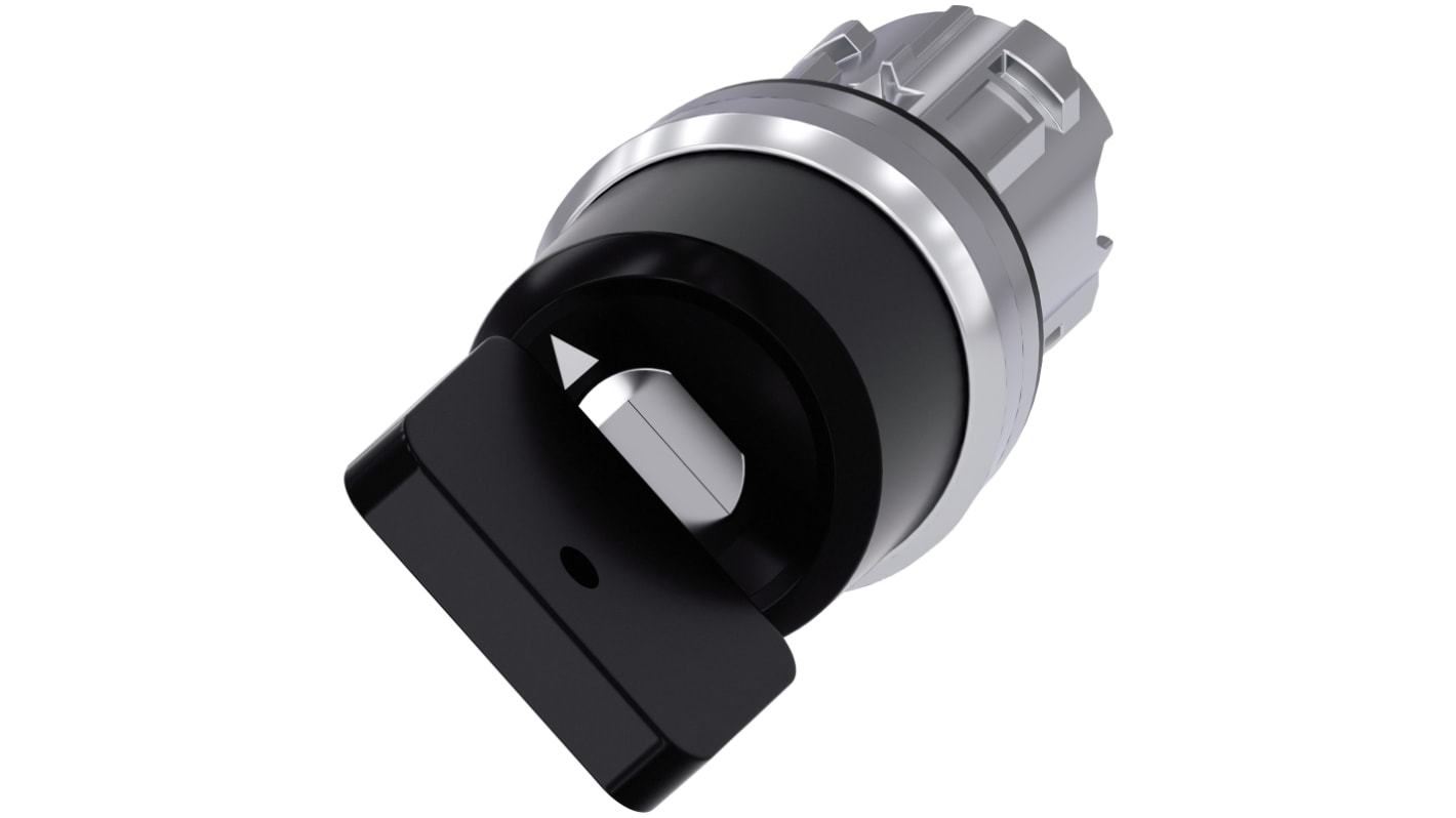 Testa selettore Siemens SIRIUS ACT, 2 posizioni, diametro 22 mm, attivazione momentanea, protezione IP66/IP67/IP69K.