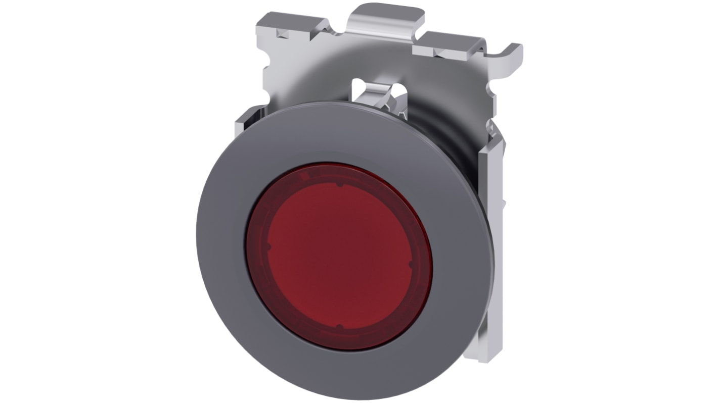 Pulsante SIRIUS ACT Siemens, rotondo, diametro 30 mm, rosso, attuazione a scatto, grado di protezione IP66/IP67/IP69K.