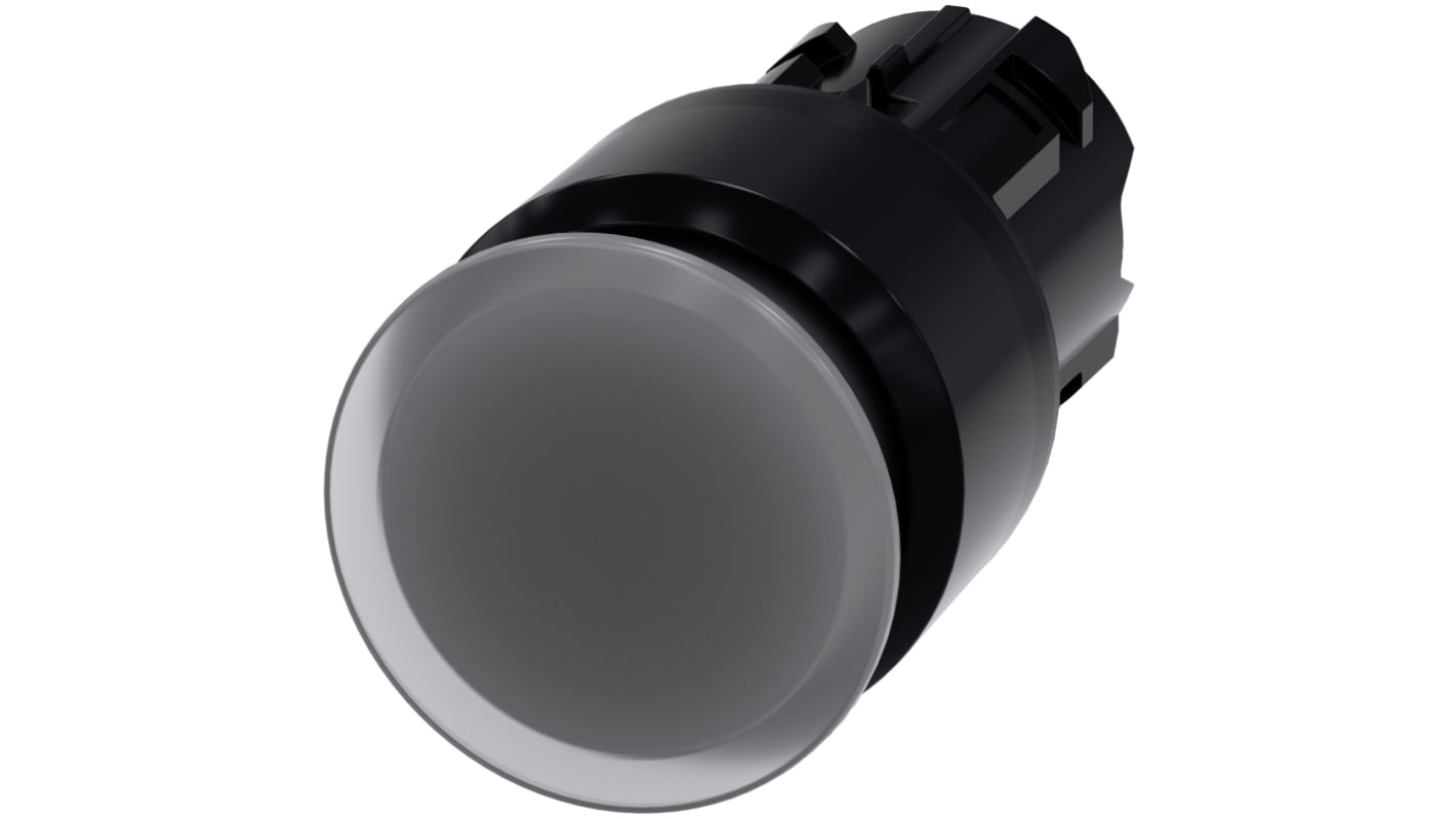 Attuatore pulsante Siemens SIRIUS ACT, rotondo, 22 mm, trasparente, con meccanismo di sblocco a trazione, protezione IP66/IP67/IP69K.