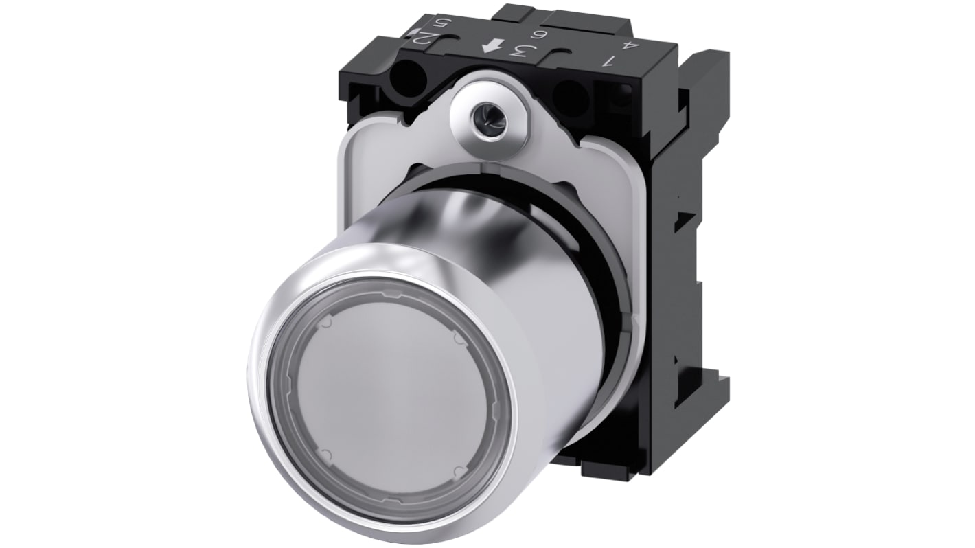 Siemens attuatore pulsante instabile SIRIUS ACT, diametro 22mm, trasparente, IP66/IP67/IP69K, montaggio snap-on, compatibile PROFINET.