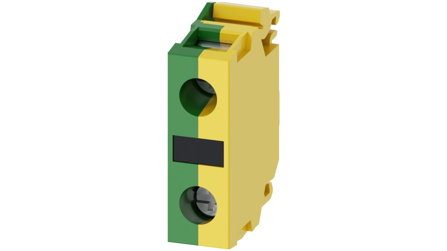 Morsettiera Siemens 3SU1400-1DA43-1AA0, design robusto in metallo e plastica, installazione snap-on, resistente a polvere e oli.