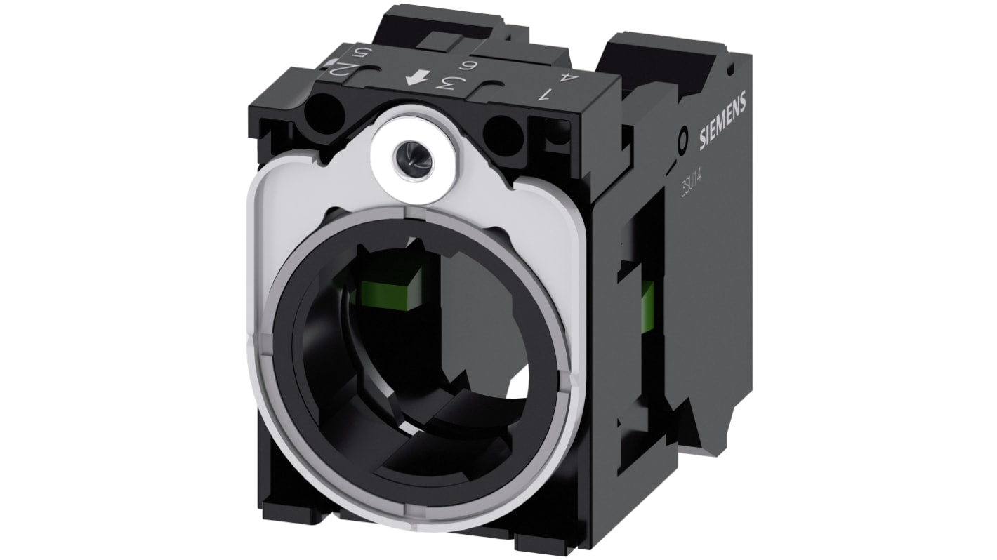 Siemens blocco contatti 2NO, tensione 5-500 V, design robusto, montaggio snap-on, compatibile con PROFINET.