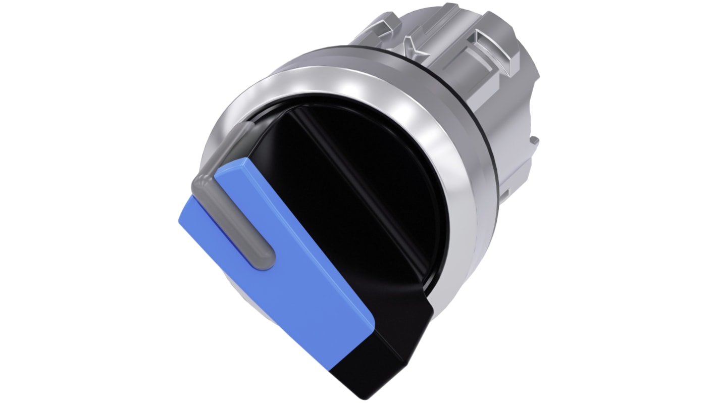 Selettore Siemens SIRIUS ACT, 2 posizioni, diametro foro 22mm, attivazione momentanea, illuminato, grado di protezione IP66/IP67/IP69K. Montaggio snap-on.