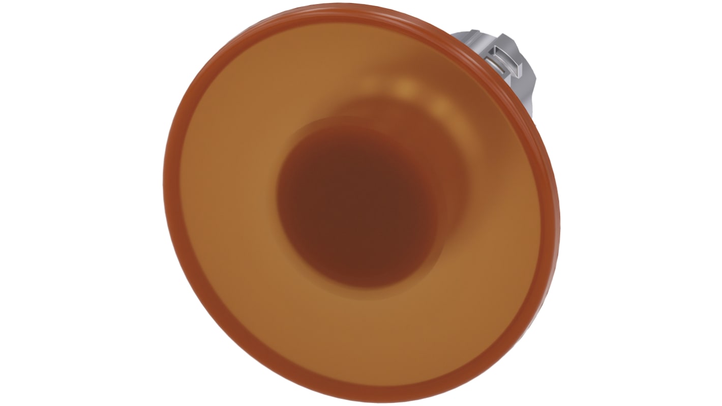 Attuatore pulsante instabile Siemens SIRIUS ACT, diametro 22mm, colore ambra, protezione IP66/IP67/IP69K, montaggio snap-on.