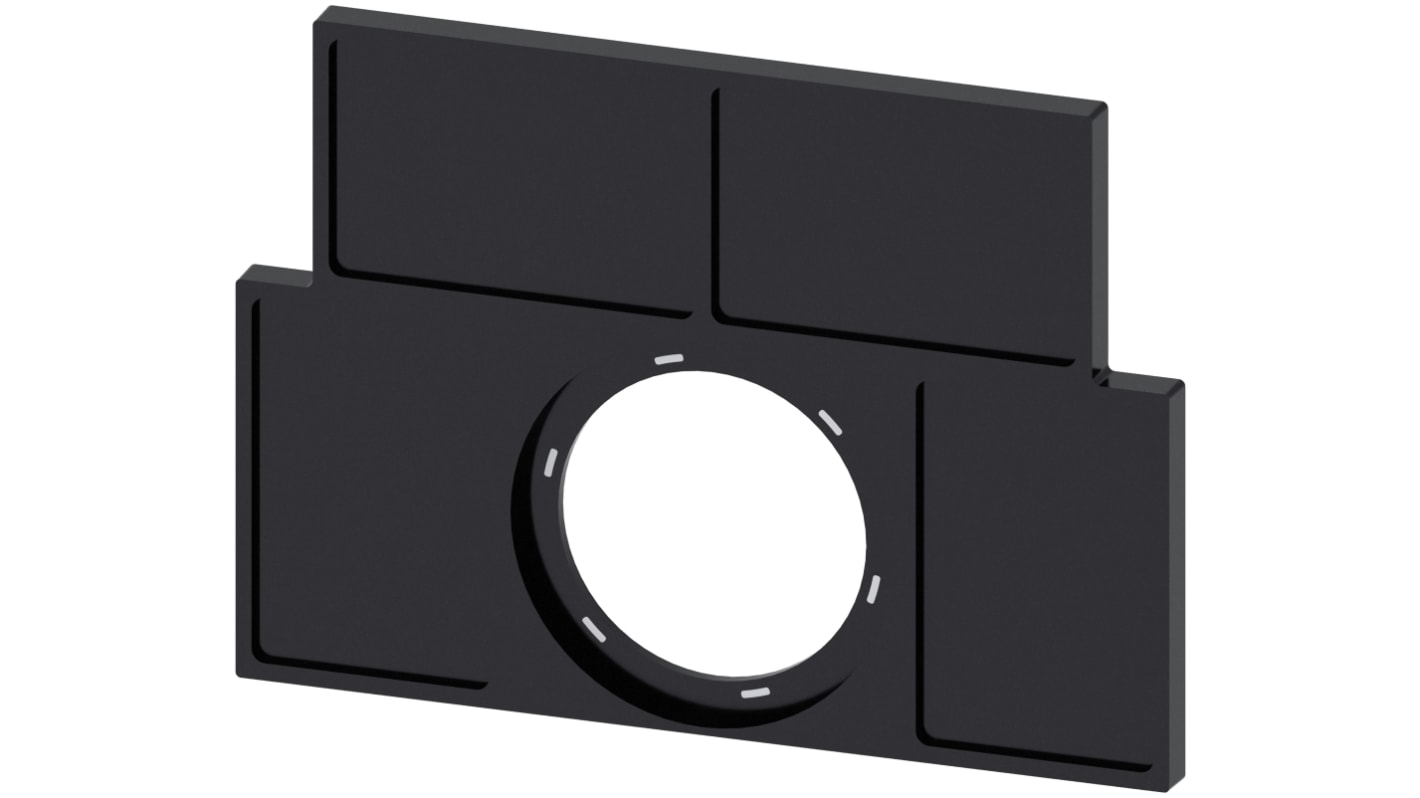 Portaetichette Siemens 3SU1900-0BS10-0AA0, in metallo e plastica, installazione snap-on, resistente a polvere e oli.