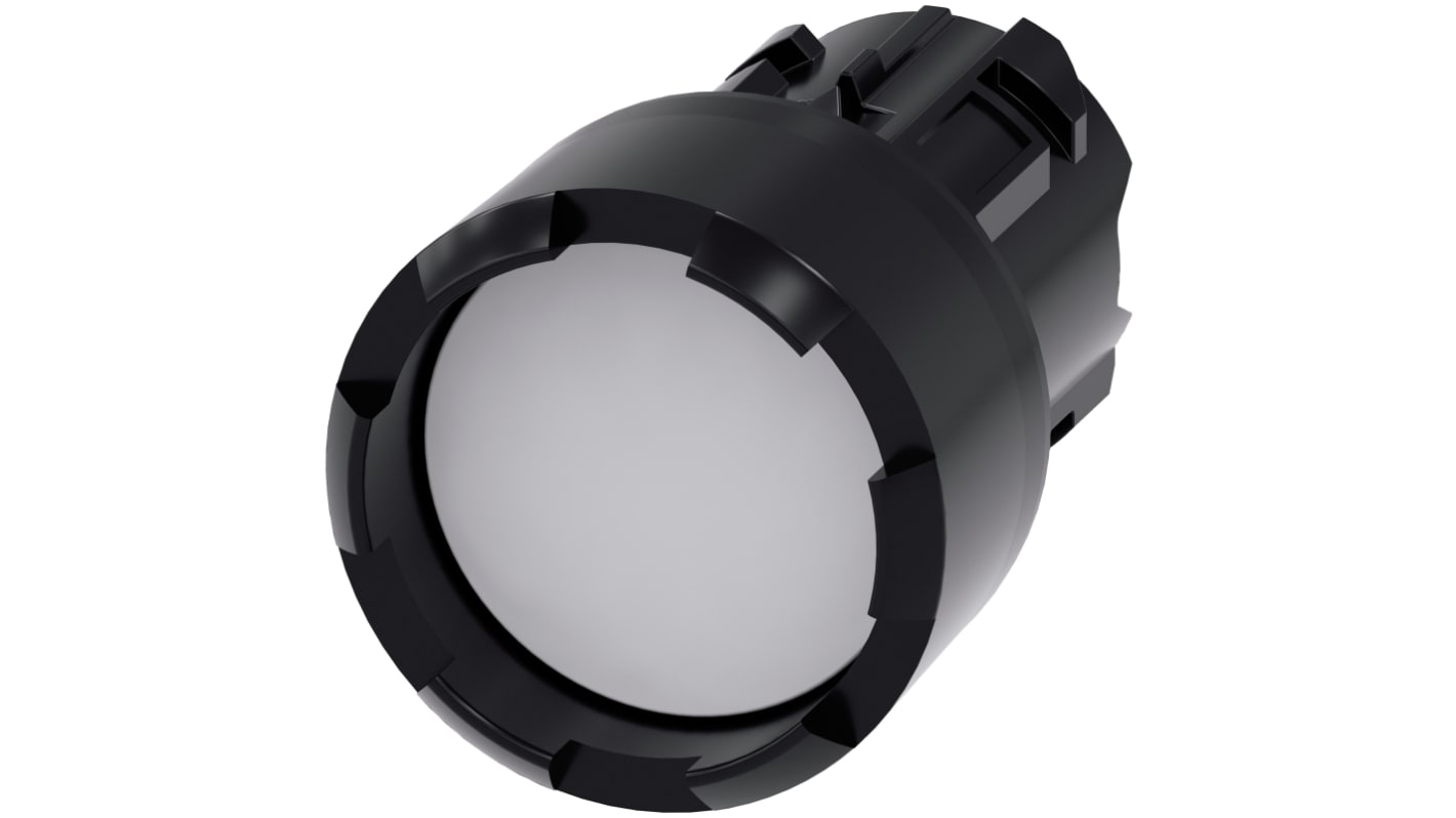 Attuatore pulsante Siemens SIRIUS ACT, tipo instabile, diametro 22mm, colore bianco, protezione IP66/IP67/IP69K. Montaggio snap-on, compatibile con PROFINET.