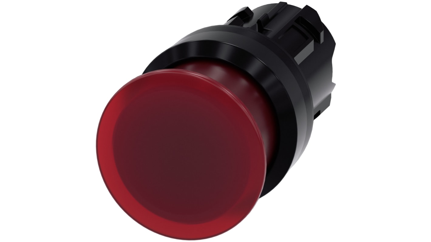 Siemens attuatore pulsante instabile SIRIUS ACT, rosso, diametro 30mm, protezione IP66/IP67/IP69K, montaggio snap-on.
