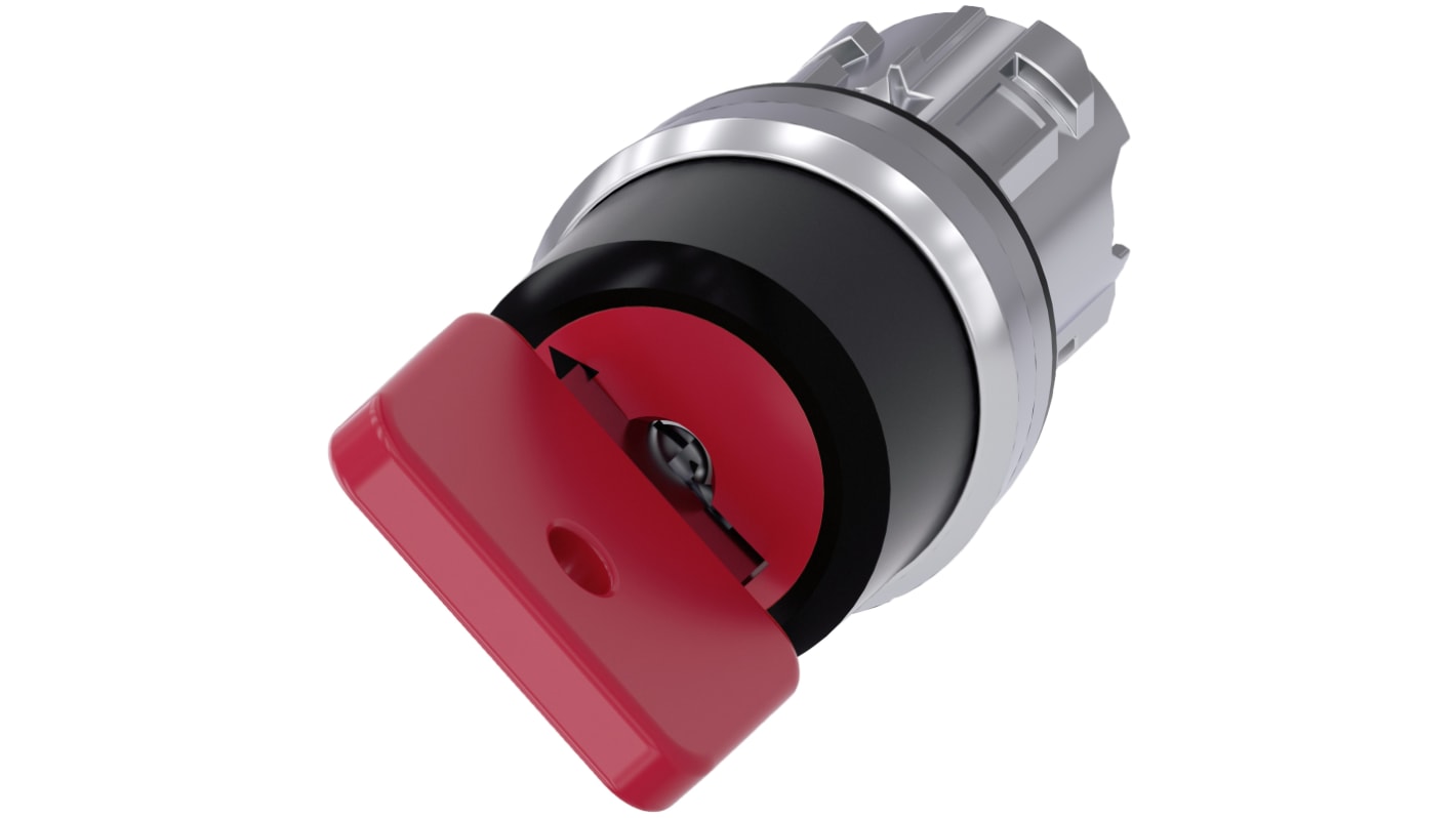 Testa selettore Siemens SIRIUS ACT, 2 posizioni, diametro foro 22mm, protezione IP66/IP67/IP69, installazione snap-on.