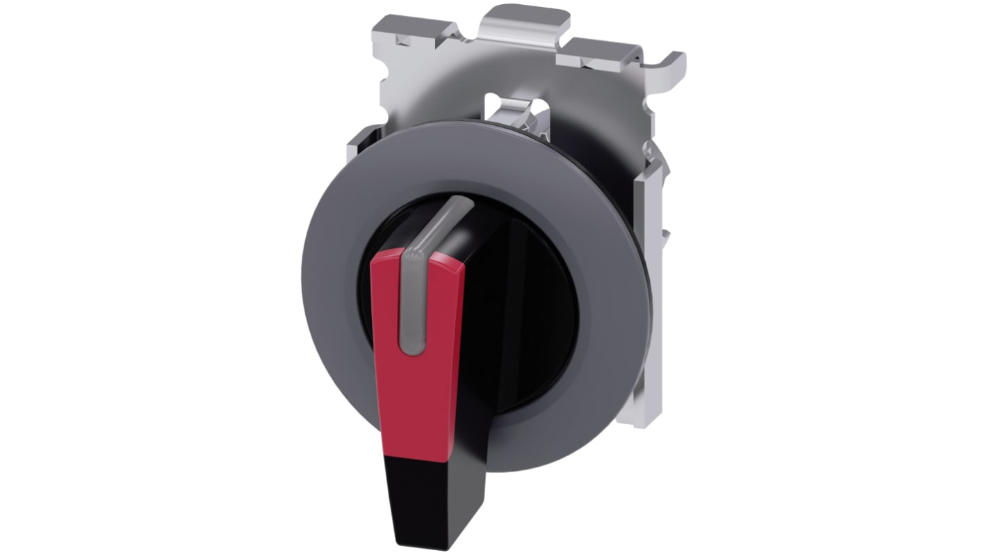 Siemens selettore SIRIUS ACT a tre posizioni, diametro foro 30mm, illuminato, grado di protezione IP66/IP67/IP69K, installazione snap-on.