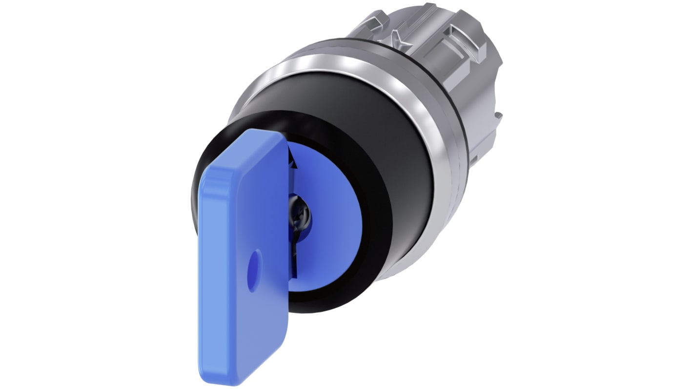 Testa selettore Siemens SIRIUS ACT, 3 posizioni, diametro 22mm, protezione IP66/IP67/IP69, installazione snap-on.