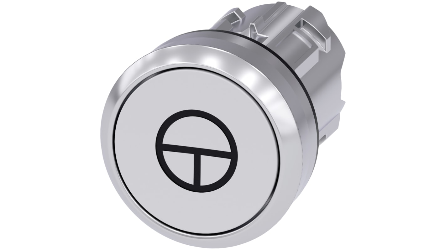 Attuatore pulsante Siemens SIRIUS ACT, tipo instabile, rotondo, diametro 29.5mm, protezione IP66/IP67/IP69K, installazione snap-on.